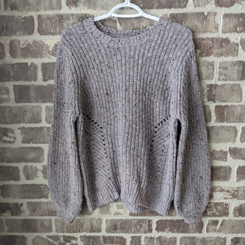 ONEIL / OVERSIZED CHUNKY KNIT GRAY SWEATER / MEDIUM